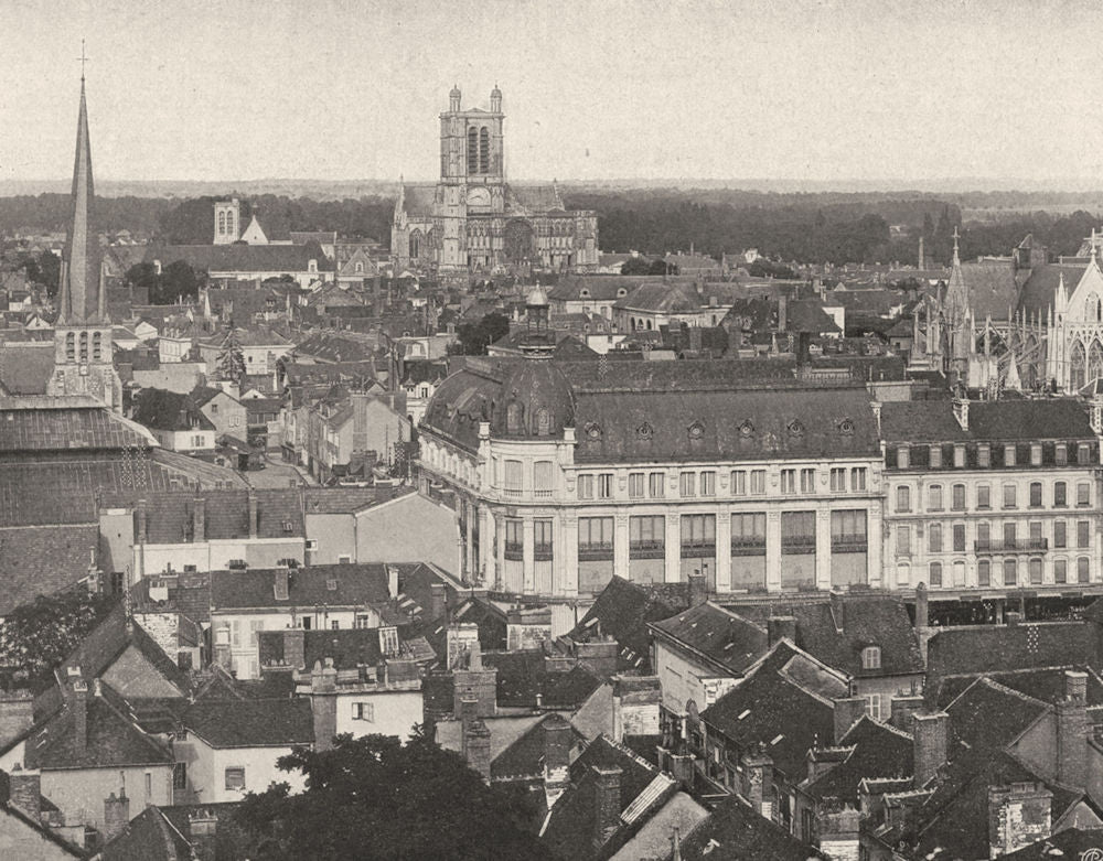 AUBE. Troyes- Vue générale 1906 old antique vintage print picture